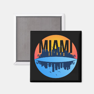 Imã Foto do Skyline da Cidade de Miami Florida