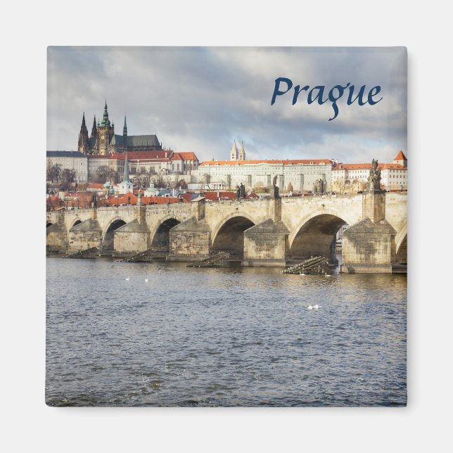 Imã Foto do souvenir da ponte de Praga (Frente)