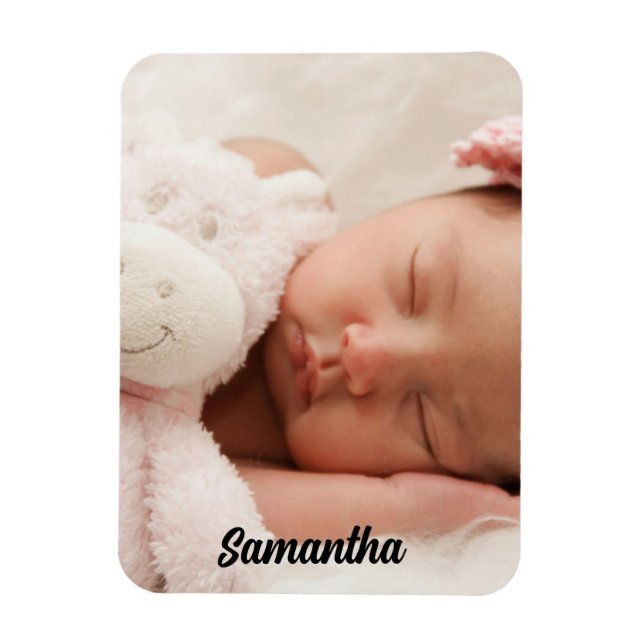 Ímã Foto e nome personalizados (Vertical)