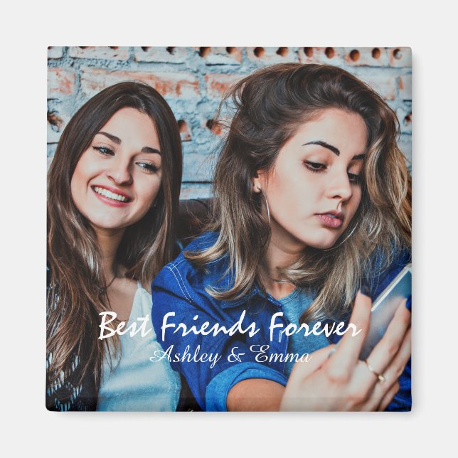 Imã Foto e nome personalizados dos melhores amigos do  (Frente)