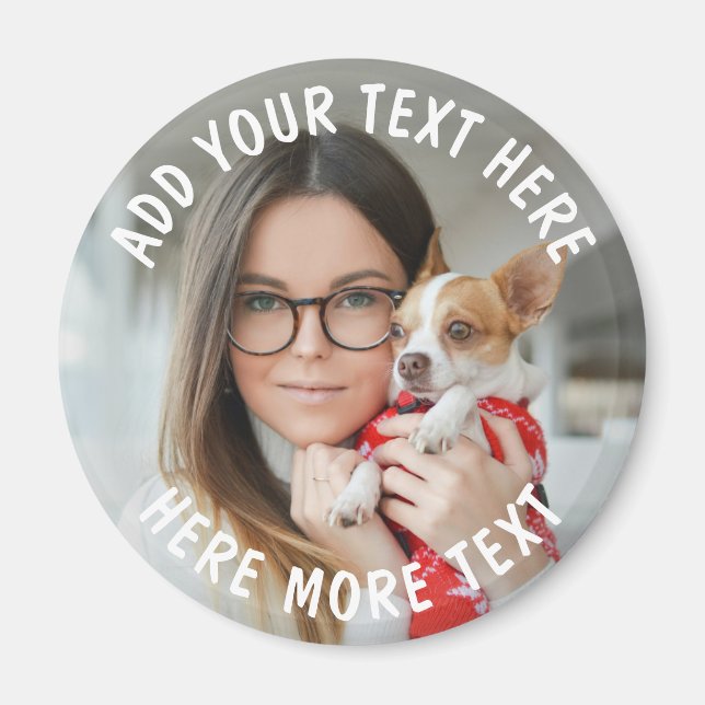 Imã Foto e Texto ou Nome Personalizado (Frente)