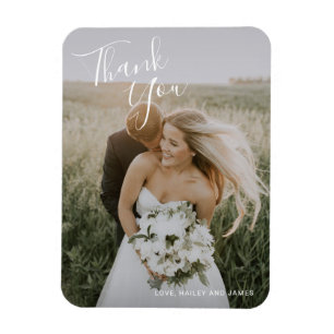 Ímã Foto Elegante Obrigado Favor De Casamento