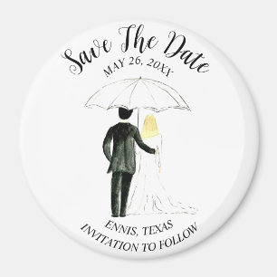 Imã Foto Elegante Simples Casamento Moderno Magnet