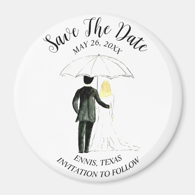 Imã Foto Elegante Simples Casamento Moderno Magnet (Frente)