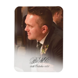 Ímã Foto Elegante Simples de Aniversário do Homem 80