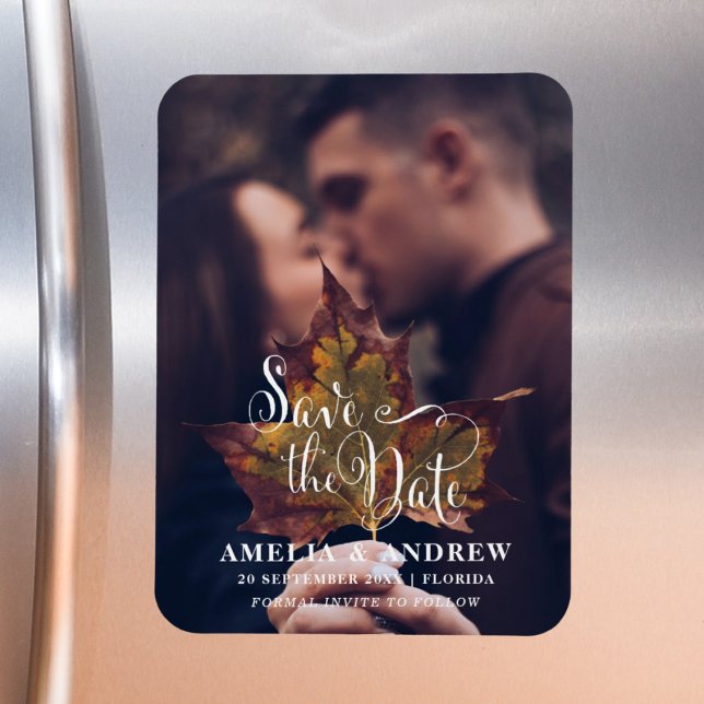 Ímã Foto em preto e branco simples Salvar a data (Criador carregado)