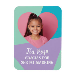 Ímã Foto en Corazon Regalo de Gracias Para Madrina