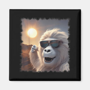 Imã Foto engraçada com óculos de sol Yeti selfie eclip