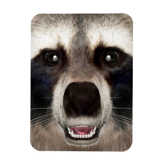 Ímã Foto Engraçada De Animais Cute Raccoon Head (Vertical)