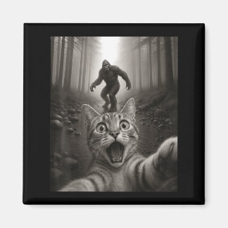Imã Foto engraçada de gato surpreso com Pé Grande Sasq