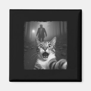 Imã Foto Engraçada de Gato Surpreso Selfie Chocado Pel