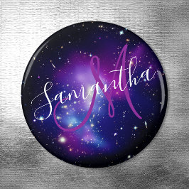 Imã Foto Espacial Celestial Roxa Monogramada