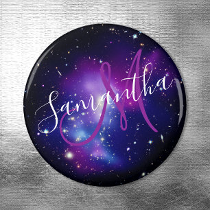 Imã Foto Espacial Celestial Roxo Monograma
