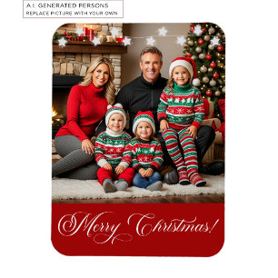 Ímã Foto Especial de Natal da Família Silver Stars
