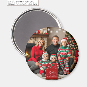 Imã Foto Especial de Natal da Família Silver Stars