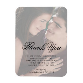 Ímã Foto Faux Vellum Obrigado Elegante Favor Do Casame
