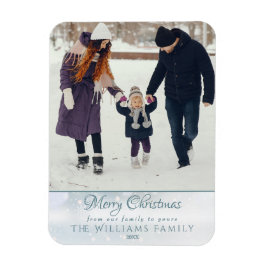 Ímã Foto Feliz Natal Elegante Geada de Inverno