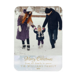Ímã Foto Feliz Natal Elegante Geada de Inverno