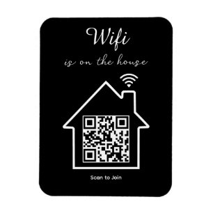 Ímã Foto flexível do código QR WiFi minimalista modern