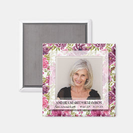 Imã Foto Floral para sempre em nossos Corações