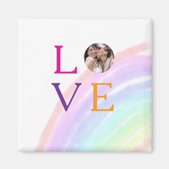 IMÃ FOTO LETRA ARCO-ÍRIS DE AMOR ORGULHO PRESENTES LGB (Frente)