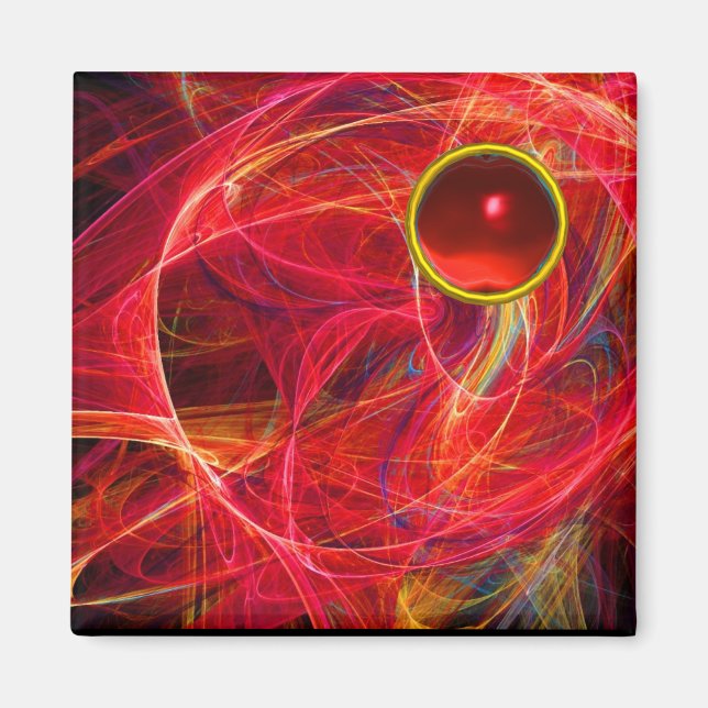 IMÃ FOTO LOUCA COM A GEMSTONE VERMELHA RUBY (Frente)