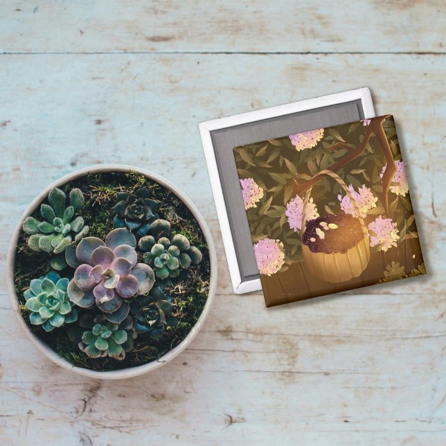 Imã Foto magnética da cesta de Blackberry de ouro hora (Criador carregado)