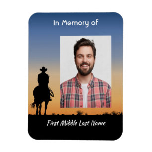 Ímã Foto Memorial Cavalgada a Cavalo no Estilo Western