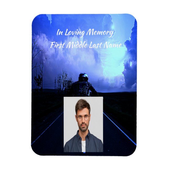 Ímã Foto Memorial de Motoqueiro Motociclista  (Vertical)