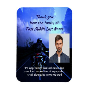 Ímã Foto Memorial Obrigado Motorcycle Biker