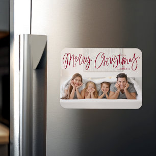 Ímã Foto Merry Christmas com Letra Cranberry Caprichos
