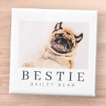Imã Foto Mínima Moderna de Pet Bestie BFF<br><div class="desc">Design é composto por tipografia divertida e divertida com fontes sans serif e serif. Adicionar uma foto personalizada.</div>