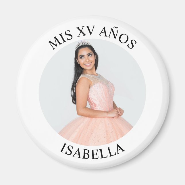 Imã Foto Mis XV Años, minimalista moderna (Frente)