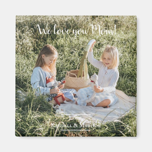 Imã Foto moderna Amo-te Mãe Magnet (Frente)