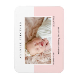 Ímã Foto Moderna de Bebê Menina Rosa