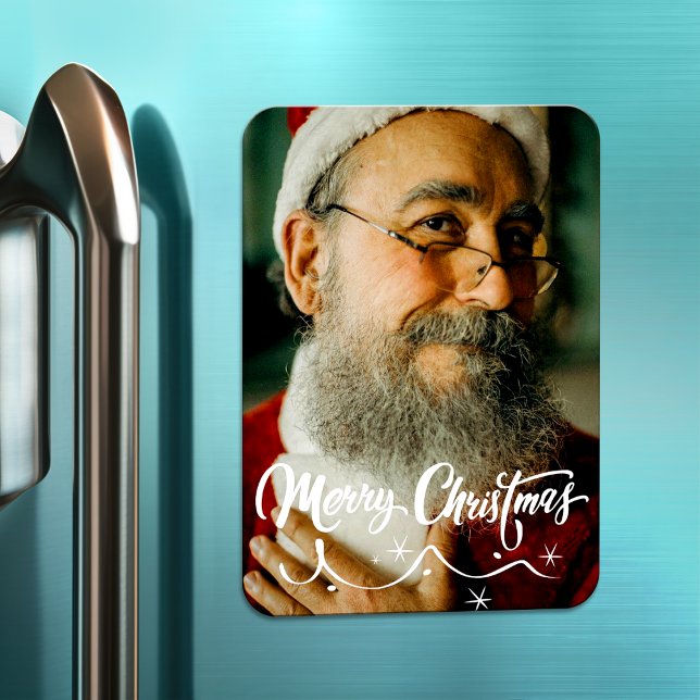 Ímã Foto Moderna Feliz Feriado de Natal (Criador carregado)