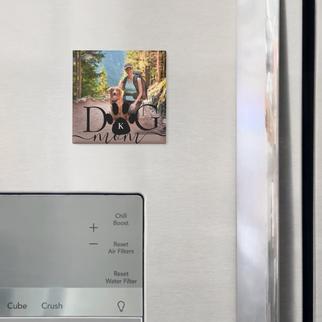 Imã Foto monograma de memória de Mãe de Cachorro (In Situ (Fridge))