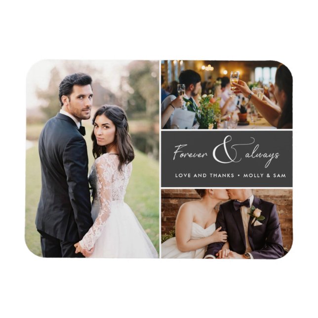 Ímã Foto para sempre e Cinza para agradecer a você Col (Horizontal)