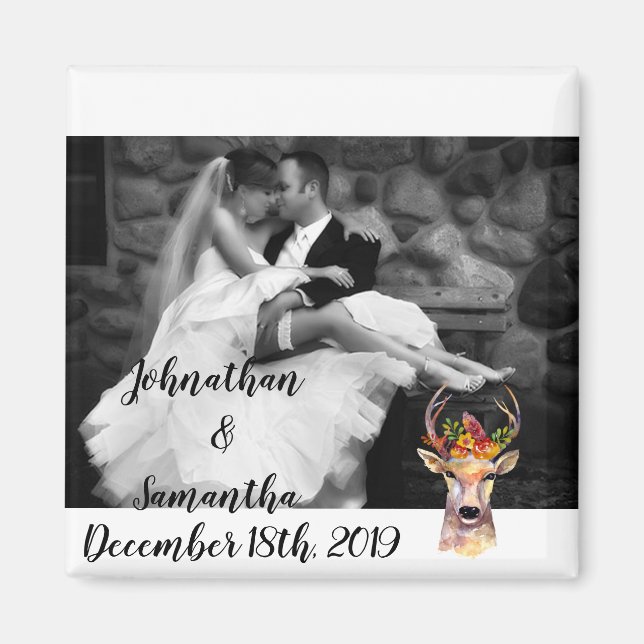 Imã Foto personalizada Cabeça de Buck Boho do Magnet (Frente)