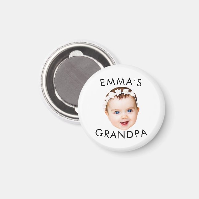 Imã Foto personalizada com a mamãe vovô Aniversário (Front/Back)