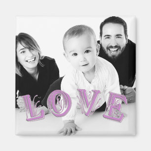 Imã Foto personalizada com sobreposição de inscrição d