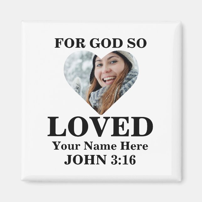 Imã Foto personalizada da Bíblia cristã Verse John 3 1 (Frente)
