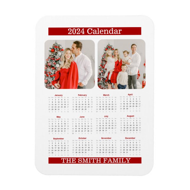 Ímã Foto Personalizada Da Família De Calendários Mensa (Vertical)