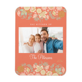 Ímã Foto personalizada da família e texto moderno