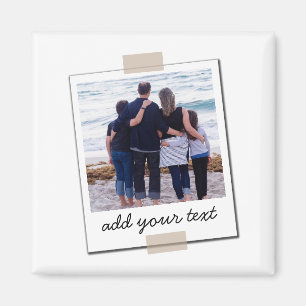 Imã Foto personalizada da família e texto personaliza