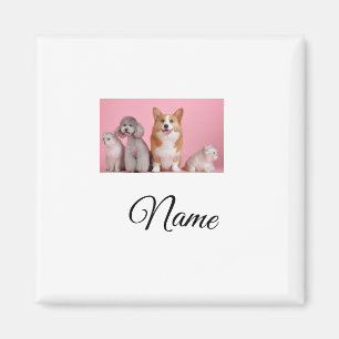 Imã Foto personalizada de animal colorido simples adic