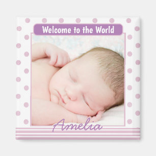 Imã Foto personalizada de bebê personalizada com ponto