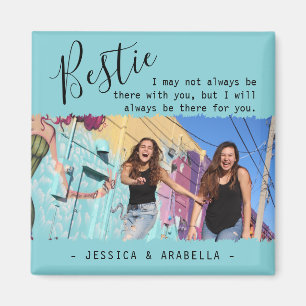 Imã Foto Personalizada de Cotação de Bestie Moderna 