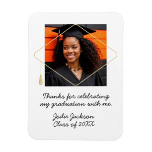 Ímã Foto Personalizada De Graduação Obrigado Favorecim