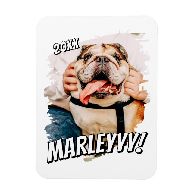 Ímã Foto personalizada de Pet personalizada do Modern  (Vertical)